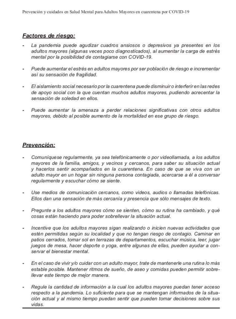 ¿Cómo cuidar la salud mental de los adultos mayores en cuarentena ...